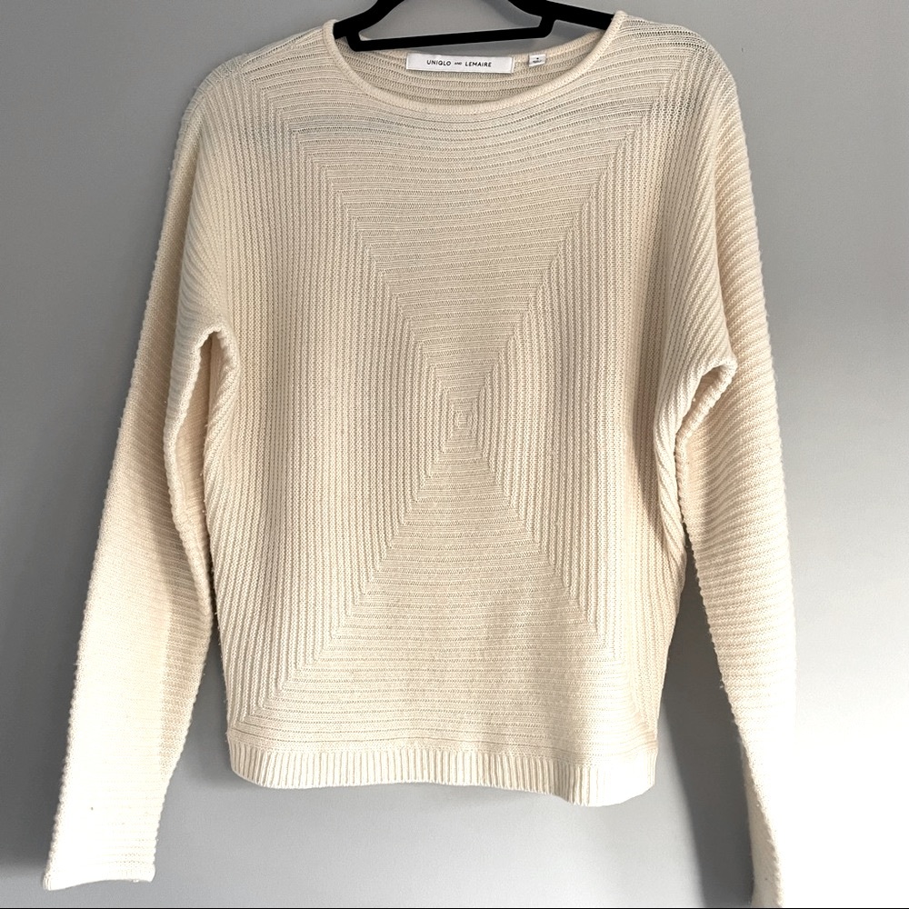 Uniqlo Lemaire Cream Wool Cashmere Sweater